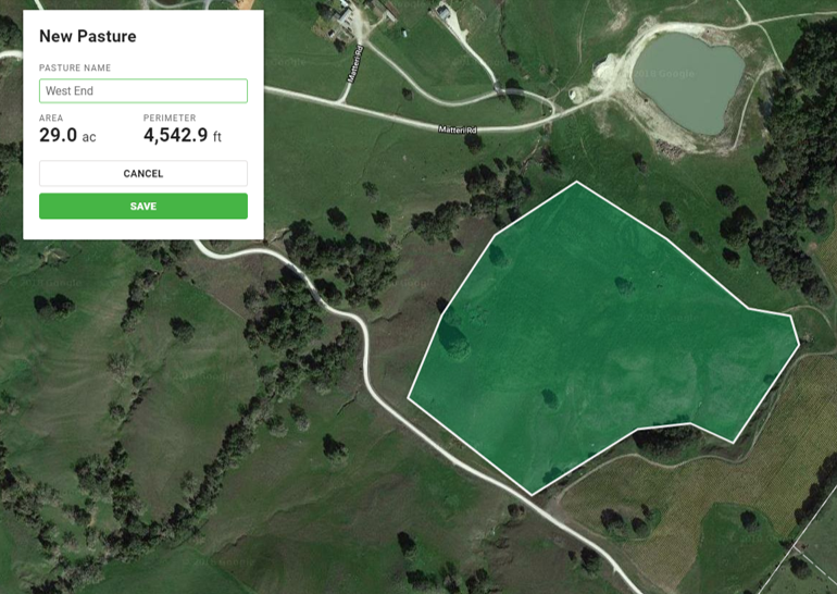 PastureMap draw pasture measure acres